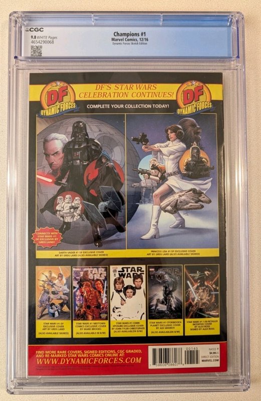 Marvel Champions #1 CGC 9.8 Dynamic Forces Sketch Variant First Story Key Issue