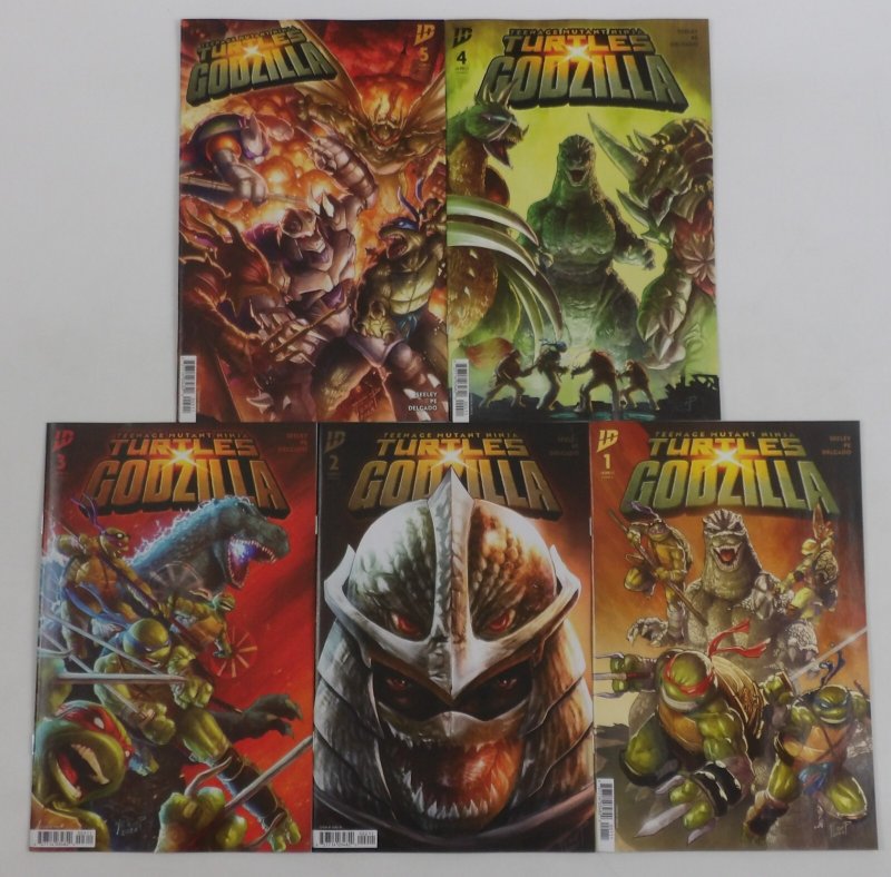 Teenage Mutant Ninja Turtles X Godzilla #1-5 VF/NM complete series TMNT ; IDW