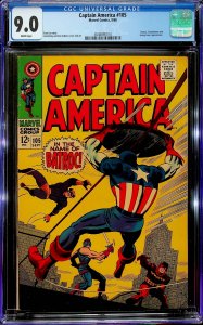 Captain America #105 (1968) - CGC 9.0 - Cert#4546890014