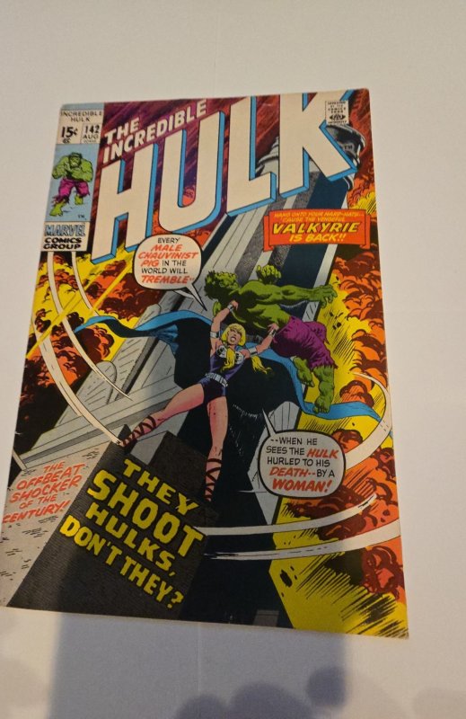 The Incredible HULK #142 Marvel Comics 1971 Nice Key Collectible VALKYRIE Issue!