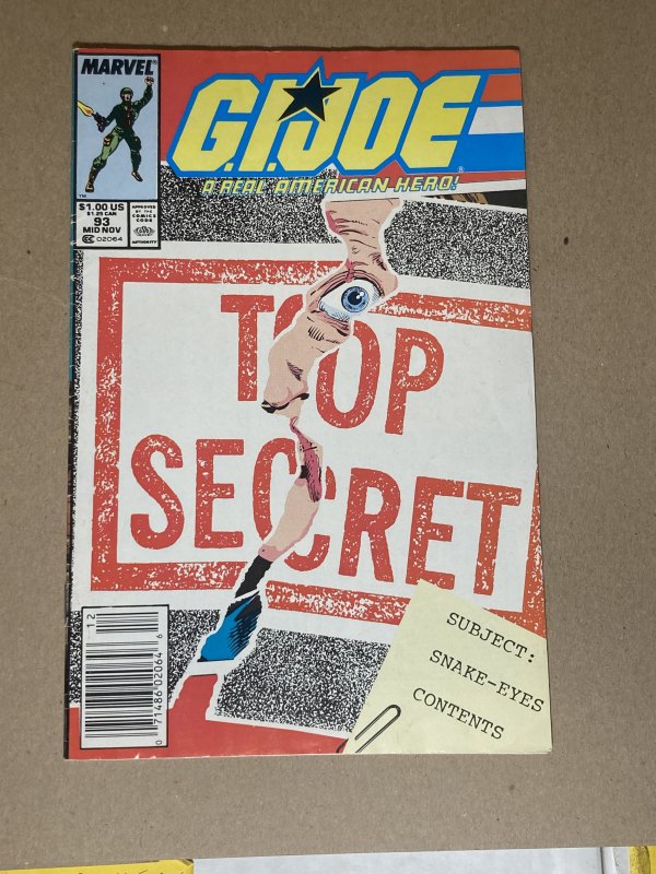 G.I. Joe: A Real American Hero #93 (1989) VG/FN Snake Eyes Identity Revealed