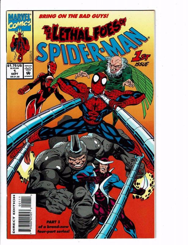 Lot of 5 The Lethal Foes of Spider-Man Marvel Comic Books #1 2 3 4(2) BH36