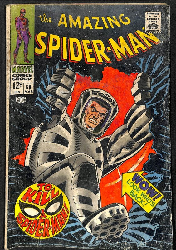 Amazing Spider-Man #58 FA/GD 1.5 2nd Spider Slayer! Marvel Comics Spiderman
