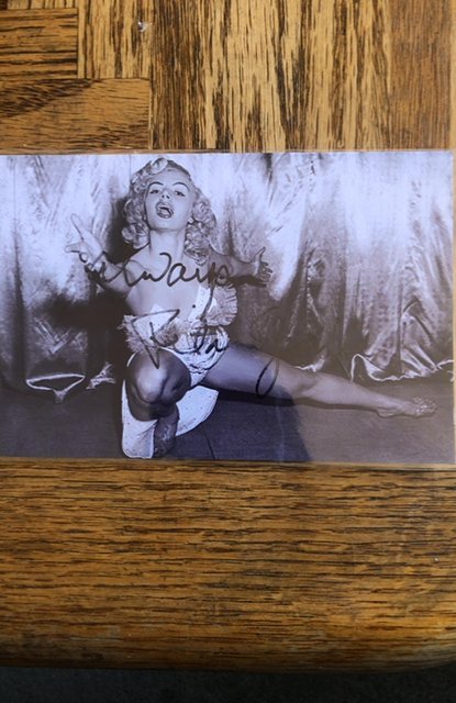 Rita Grable,40s-50s Burlesque Queen, signed 4X6