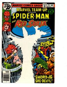 5 Marvel Team-Up Comic Books # 76 77 78 79 80 Spider-Man Daredevil Red Sonja WT8