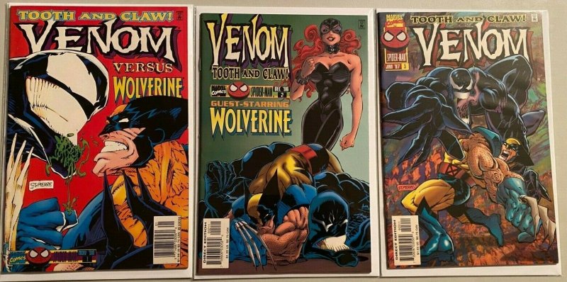 Venom tooth and claw set:#1-3 8.0 VF (1996)