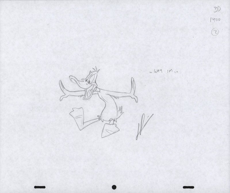 Daffy Duck Animation Pencil Art - 3D-1400-2 - ...Way I'm...