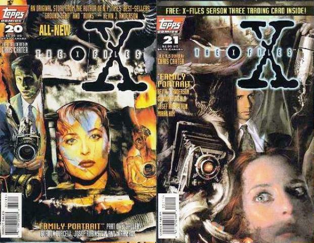 X FILES (1995 TOPPS) 20-21  Family Portrait  + CARD!