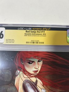 Red Sonja V2 11 CGC 9.6 JSA 2014 Dynamite Signed Jenny Frison Authenticated