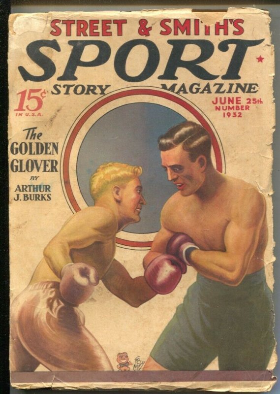 Sport Story 6/25/1932-Teg Murray boxing cover--Auto racing-baseball-tennis-ro...