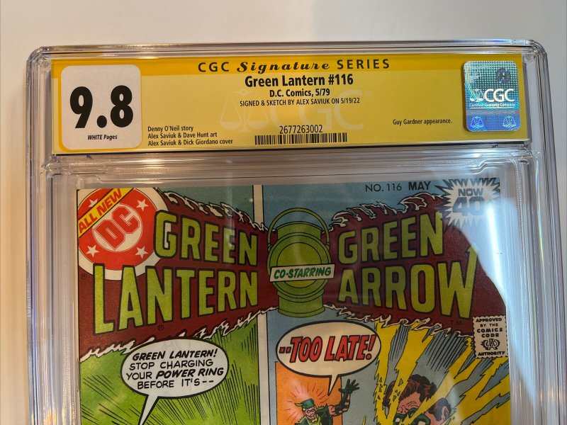 Green Lantern (1979) # 116 (CGC 9.8 SS) Signed Sketch Saviuk | Census=3