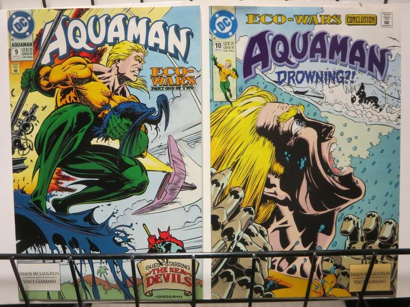 AQUAMAN 9-10  Eco-Wars SEA-DEVILS 2-part story