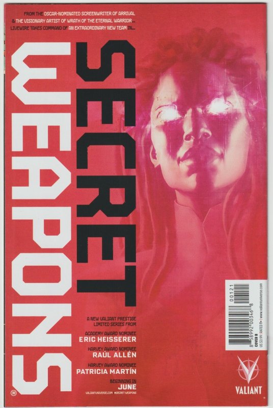 Rapture #1 (May 2017, Valiant), NM+ condition (9.6), Ninjak & Shadowman star