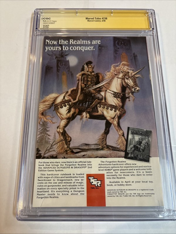 Marvel Tales Spider Man (1990) # 238 (CGC 9.8 WP SS) Signed Full Todd McFarlane