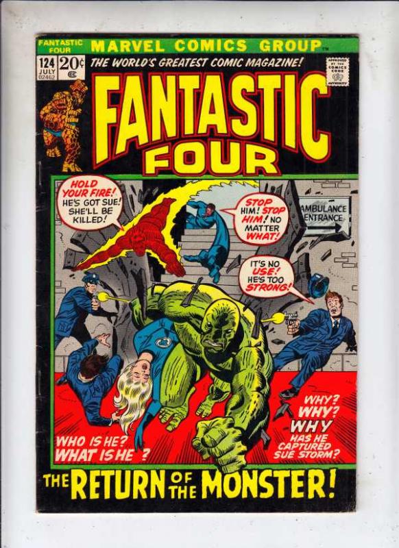 Fantastic Four #124 (Jul-72) VF High-Grade Fantastic Four, Mr. Fantastic (Ree...