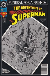 Adventures of Superman #498 (Newsstand) FN ; DC | Funeral For A Friend 1