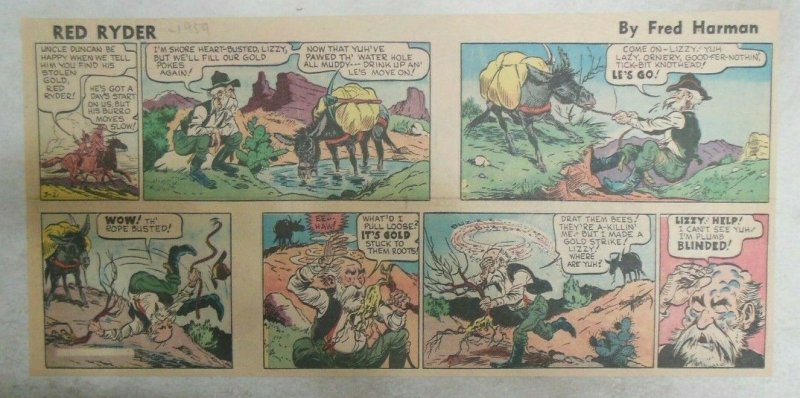 Red Ryder Sunday Page by Fred Harman 3/21/1954 Third Full Page Size! Western!