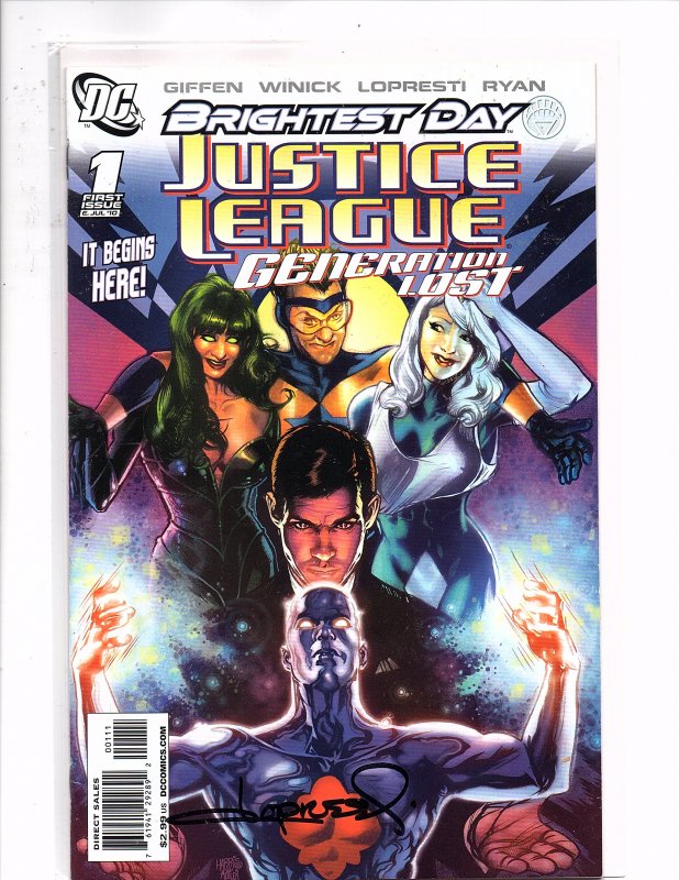 Justice League Generation Lost #1 Brightest Day Signed by Aaron Lopresti w/COA