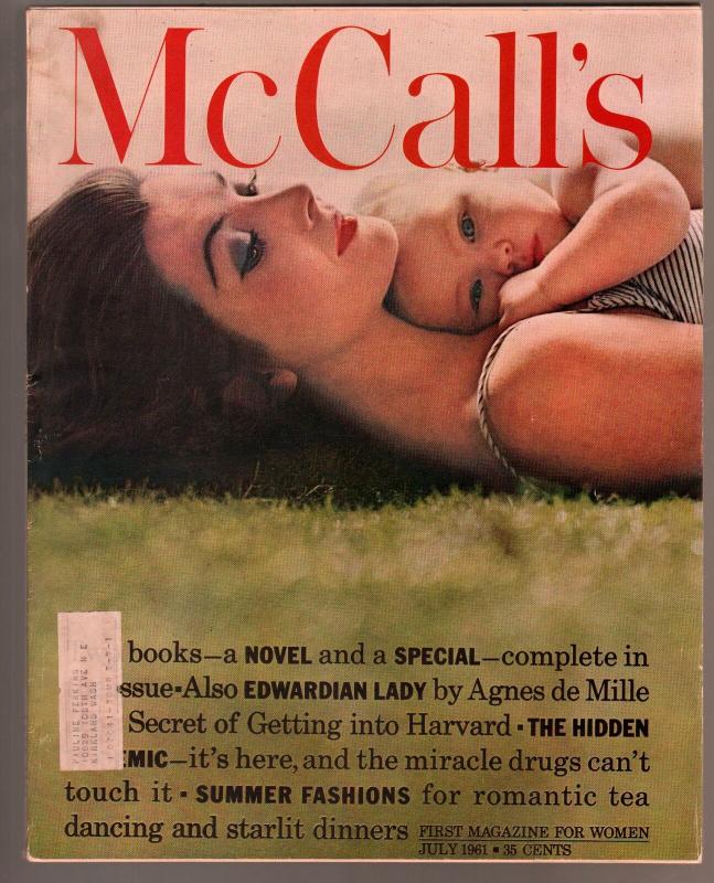 McCall's 7/1961-John D MacDonald pulp fiction-Steinbeck-fashion-pix-FN