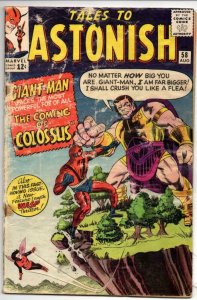 TALES TO ASTONISH #58, GOOD-, Wasp Giant-Man, Colossue, Ayers, 1964