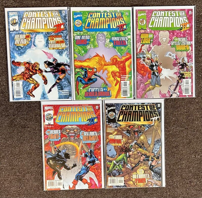 Contest Of Champions II #1,2,3,4,5 Marvel Claremont Complete Set