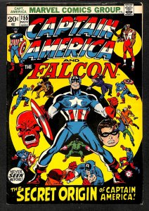 Captain America #155 VG+ 4.5 Origin Issue!