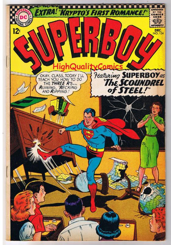 SUPERBOY #134, FN+, Clark Kent, Krypto, Smallville, 1949 , Superman