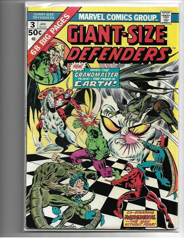 GIANT-SIZE DEFENDERS #3 - FN - 1ST KORVAK APP - MID GRADE BRONZE AGE MARVEL KEY