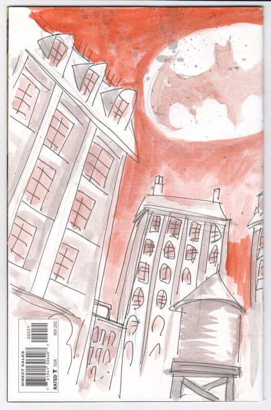 Batman #0 - Front & Back Sketch Cover Art by Yanick Paquette - 2012