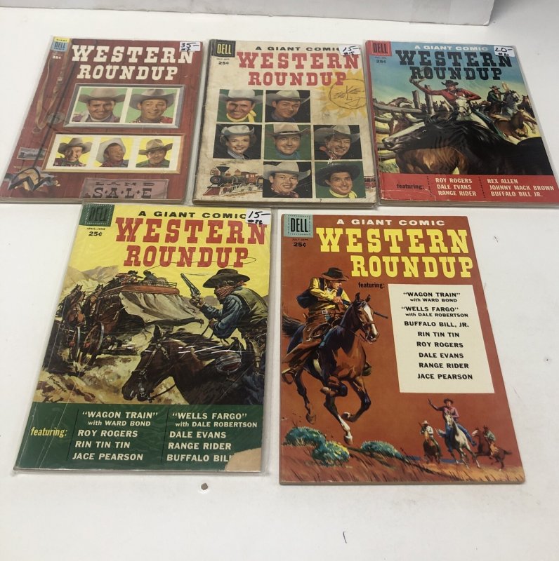Western Roundup(1958) Set Issues # 7-15-20-22-23 Silver Age • Dell Publishing