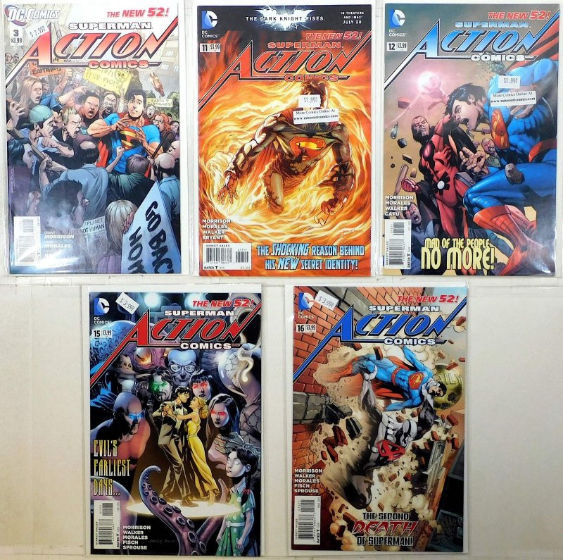 Action Comics Lot of 5 #3, 11, 12, 15, 16 (2012) DC Comics Superboy 1st Print