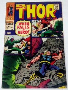 Thor #149 (7.5) WHEN FALLS A HERO! Stan Lee Jack Kirby MARVEL (ID#55A)
