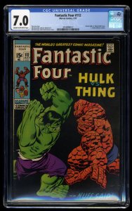 Fantastic Four #112 CGC FN/VF 7.0 Hulk Vs Thing!