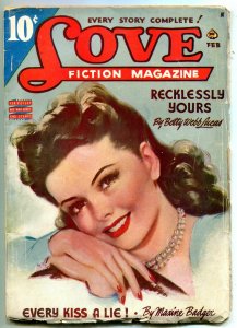 Love Fiction Pulp February 1945- Romance- Betty Webb Lucas VG+