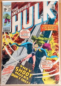 The Incredible Hulk #142 (1971) KEY 1st APP of VALKYRIE [15 cents cover]