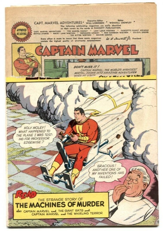 Captain Marvel Adventures #145 1953-Golden Age remainder copy