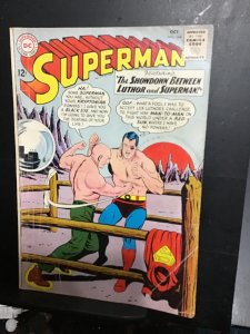 Superman #164 (1963) Luther beats up Superman! VG+ Red sun!