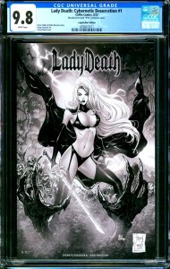 Lady Death Cybernetic Desecration #1 Tony Daniel Legend Noir Ed. Coffin CGC 9.8