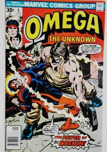 Omega The Unknown #6 Marvel 1977 VF/NM Bronze Age Comic Book 1st Print