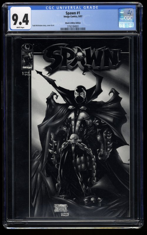 Spawn #1 CGC NM 9.4 Black and White Variant