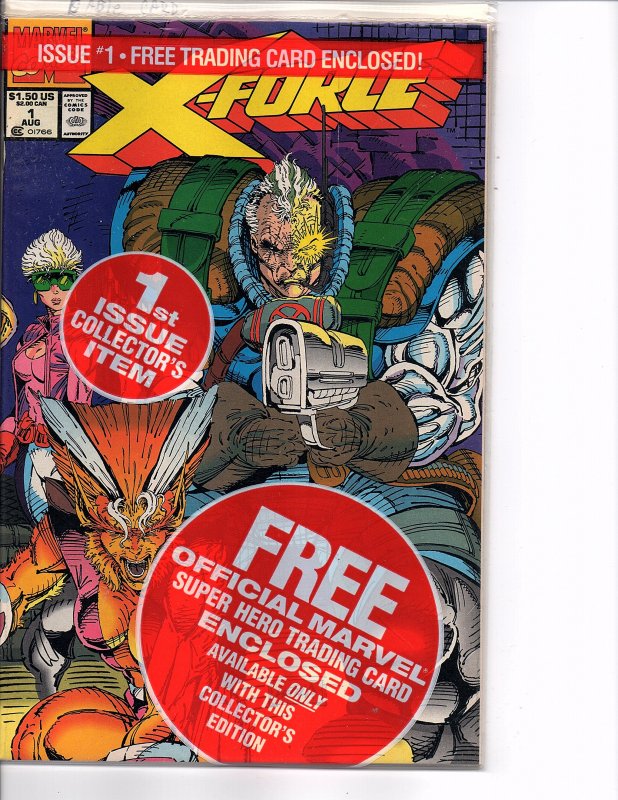 Marvel Comics X-Force Vol. 1 #1 Complete Bagged Set All 5 cards Rob Liefeld