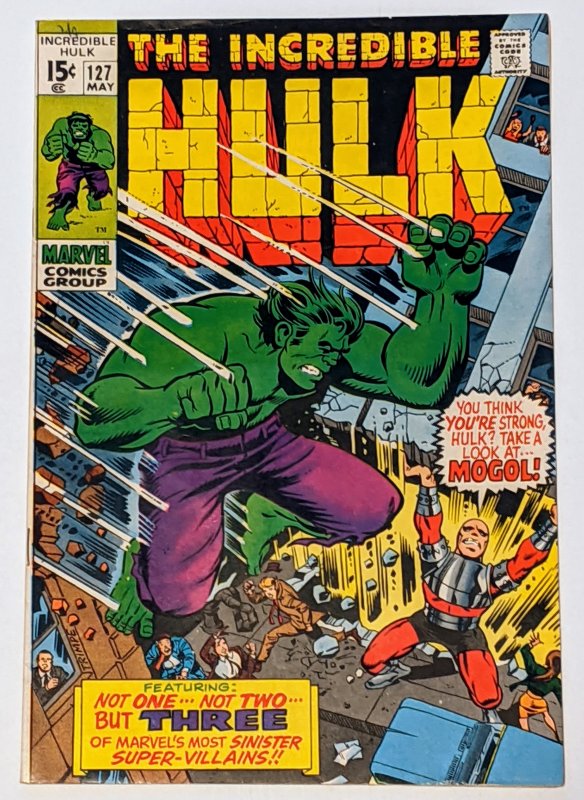 The Incredible Hulk #127 (May 1970, Marvel) FN+ 6.5 Mole Man, Mogol & Tyrannus