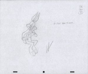 Bugs Bunny Animation Pencil Art - 3B-300-2 - ...I'd Just Bow To Him...