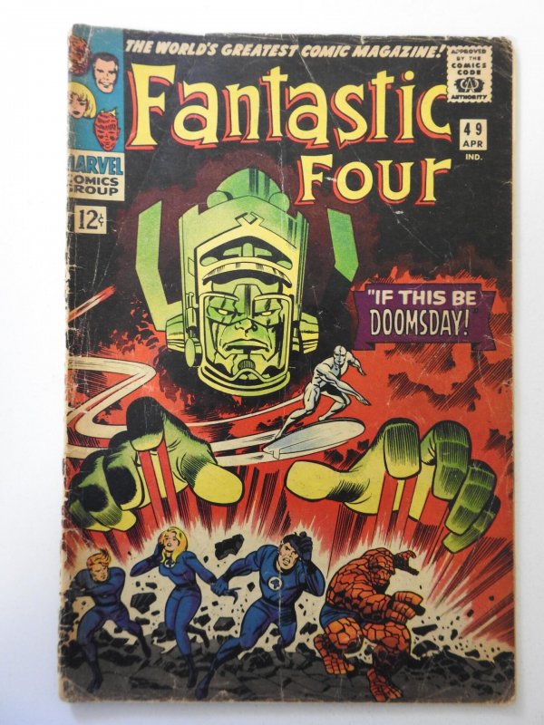 Fantastic Four #49 FR Condition 2/3 book-length spine split, centerfold detached