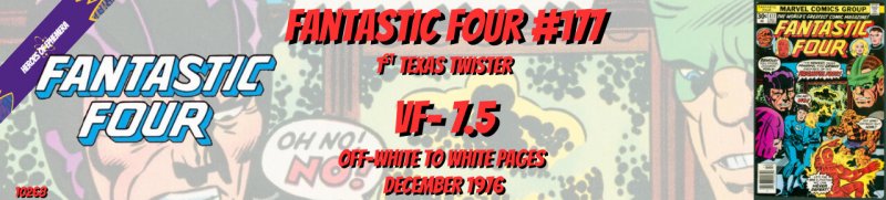 Fantastic Four 177 VF- 7.5 1st Texas Twister Marvel 1976