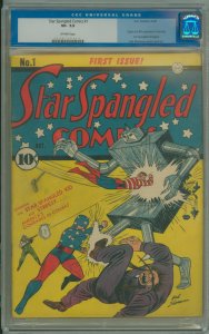 Star Spangled Comics #1 (1941) CGC 7.5! OW Pages! 1st App. Tarantula!