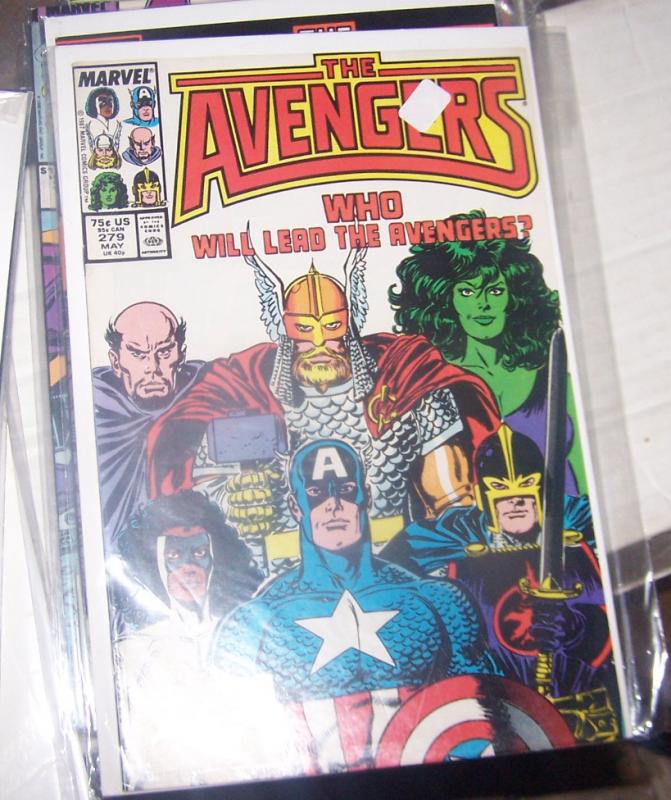 Avengers # 279  (may 1985, Marvel) she hulk captain marvel black knight thor 