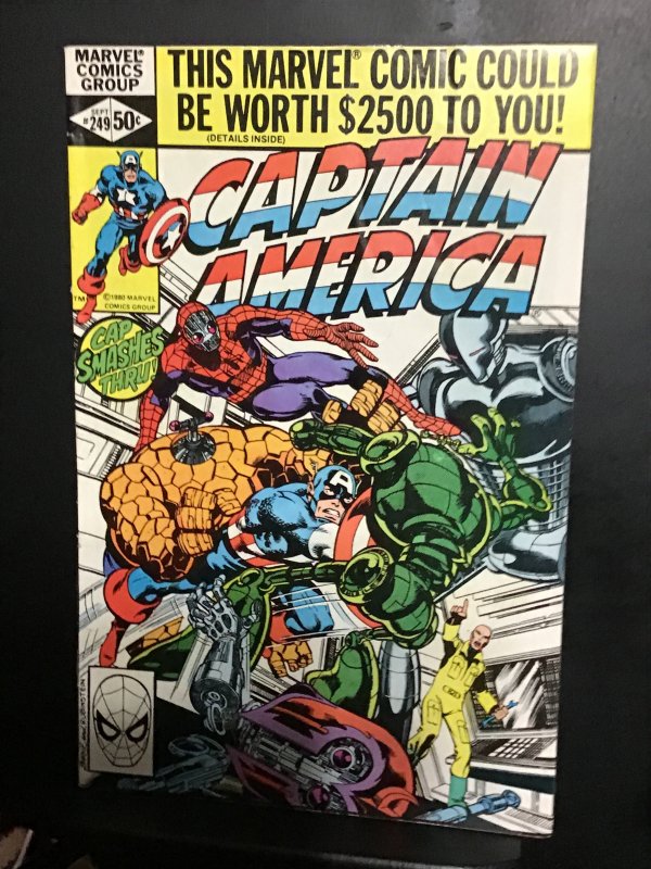 Captain America #249 (1980)  High-grade Spider-Man and then cover key! VF/NM