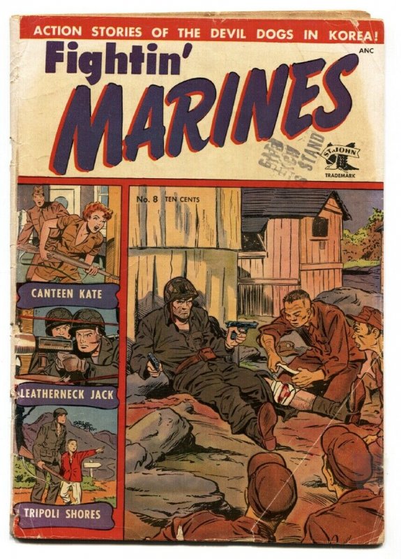 Fightin' Marines #8 Golden-Age 1952-St John-Matt Baker-Canteen Kate-G+