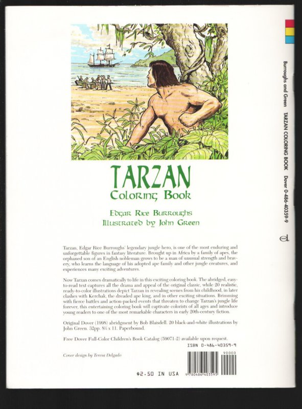 Tarzan Coloring Book #1  1998 - Dover  -VF - Comic Book